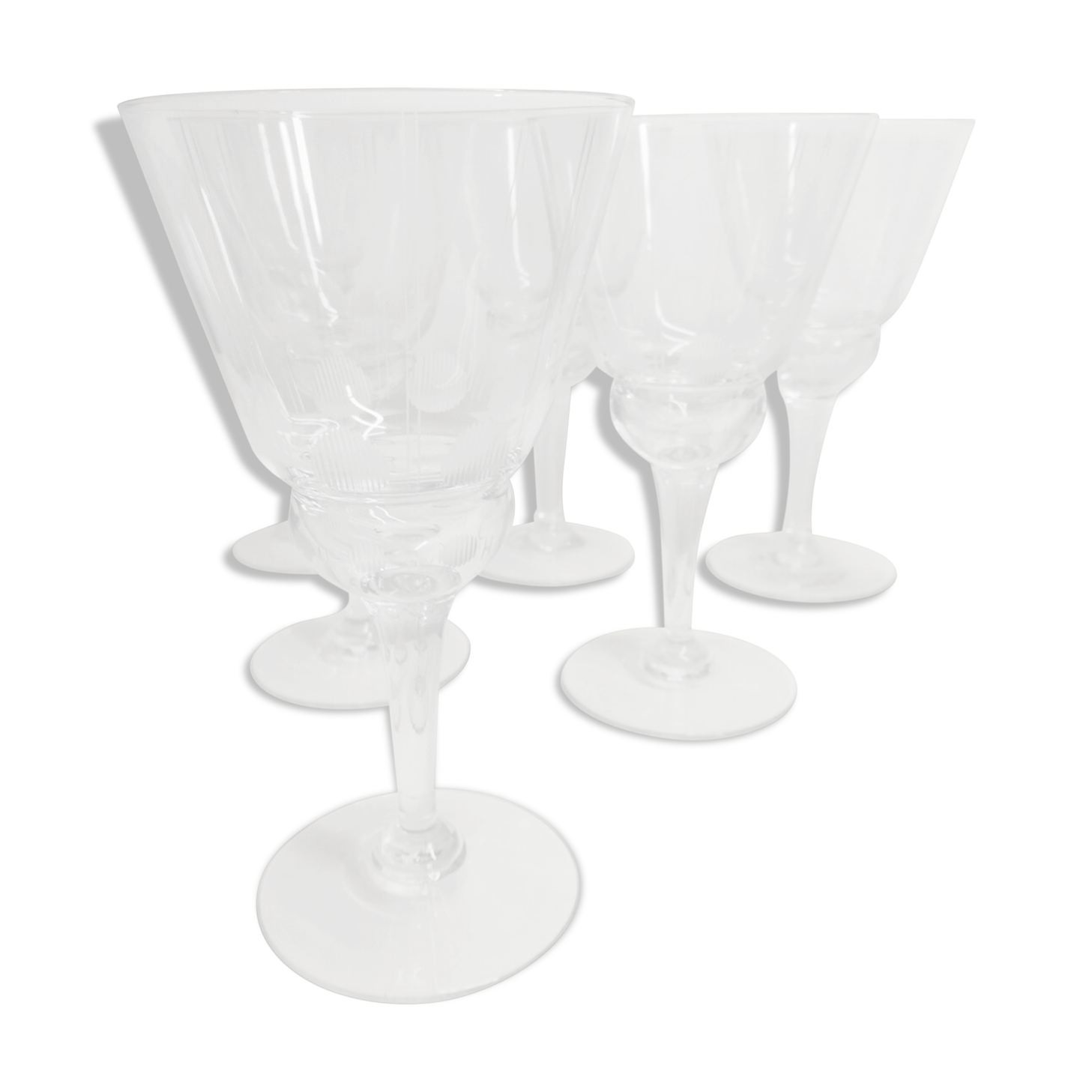 Lot de 6 verres à eau ciselés vintage