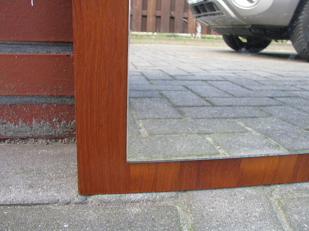 Miroir vintage en teck Danemark 1970 - 49x49cm
