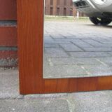 Miroir vintage en teck Danemark 1970 - 49x49cm