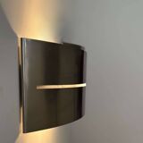 Pair of vintage wall lights, brushed metal, France 1980.