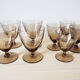 Set 8 engraved smoked glasses