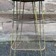 Sellette industrielle vintage servante console hexagonale de commerce en métal & bois Vintage 1950