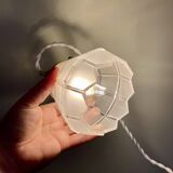 Vintage art deco tulip walking lamp in frosted glass