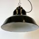 Lampe d'Usine Industrielle en Émail Noir avec Plateau en Fonte, 1960s