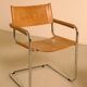 Ensemble de 4 chaises italienne en cuir cognac "Cantilever" par Marcel Breu