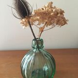 Smoked green transparent glass vase