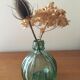 Smoked green transparent glass vase