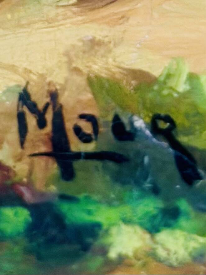 Oil painting on canvas, Mediterranean landscape, 20th century