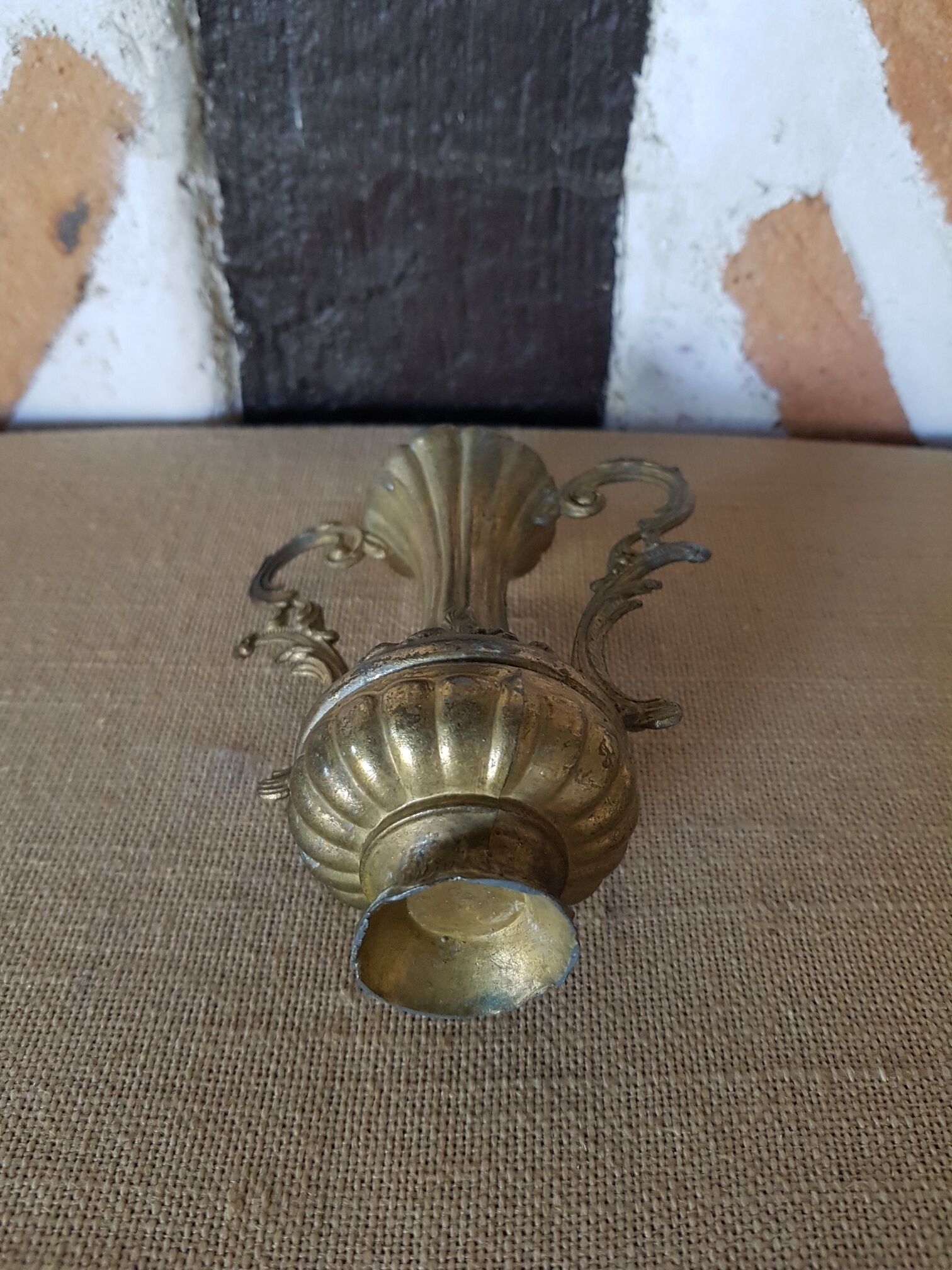 Retro soliflore vase gilded metal