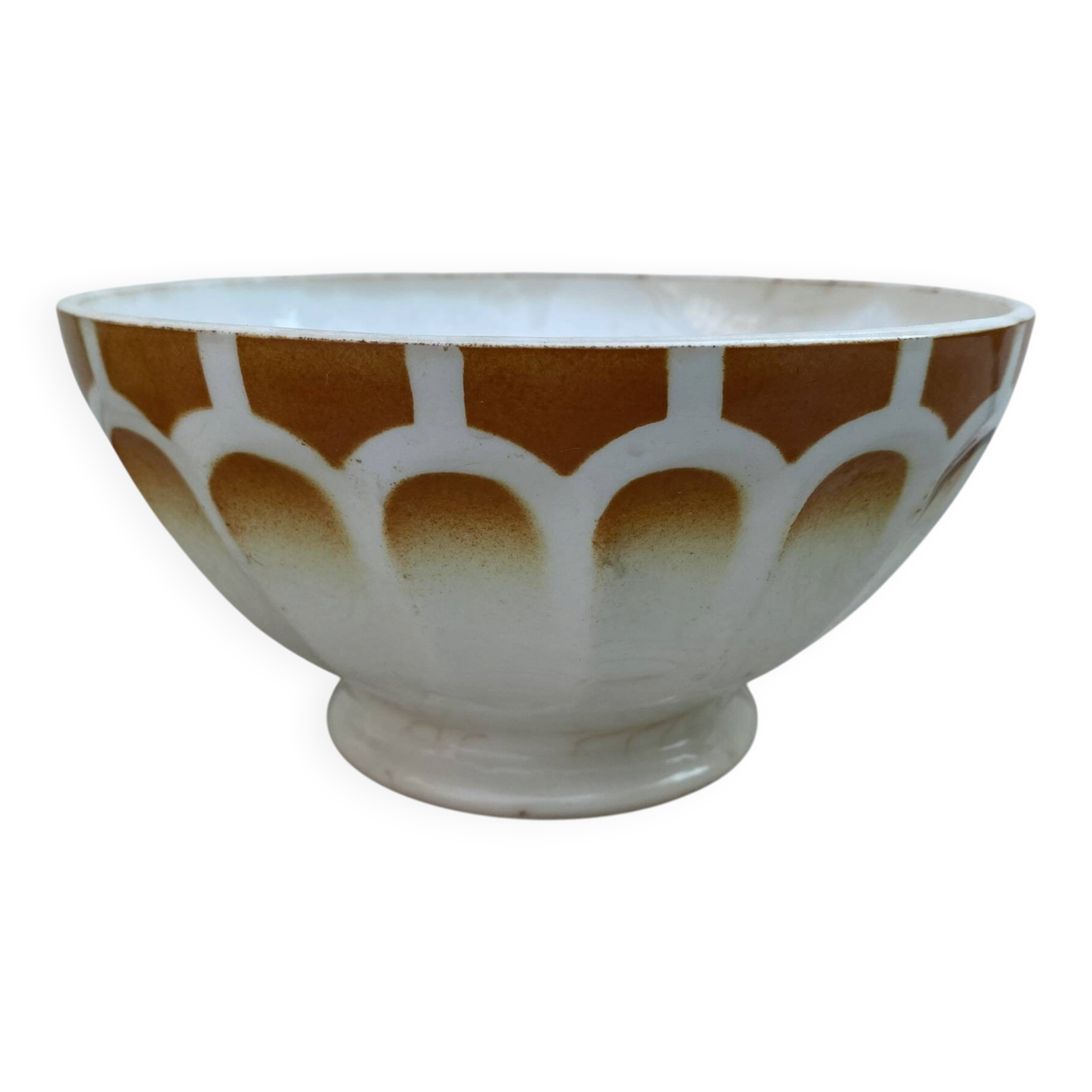 Large antique bowl Digoin Sarreguemines 1950s