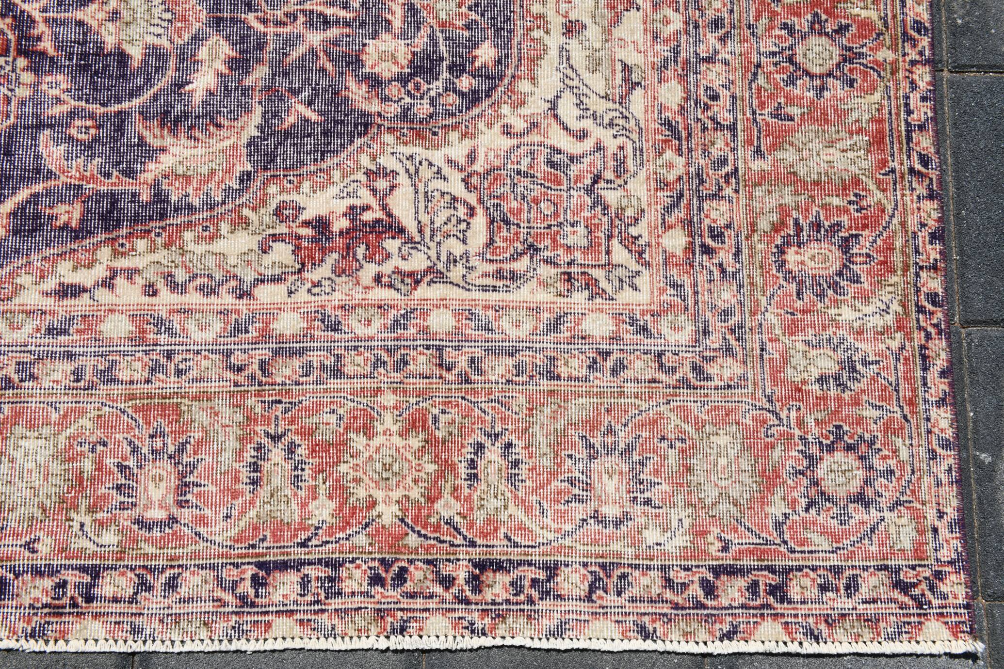 Navy Blue Orientel Style Vintage Persian Rug, 228x338 Cm