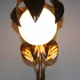 Vintage lamp or night light flowers metal and opaline L-- 70's years