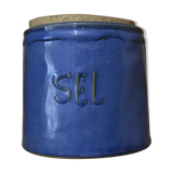 Pot à sel bleu en grès