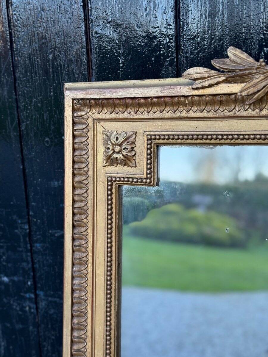 Louis XVI Style Mirror In Stuccoed And Gilded Wood Circa 1880