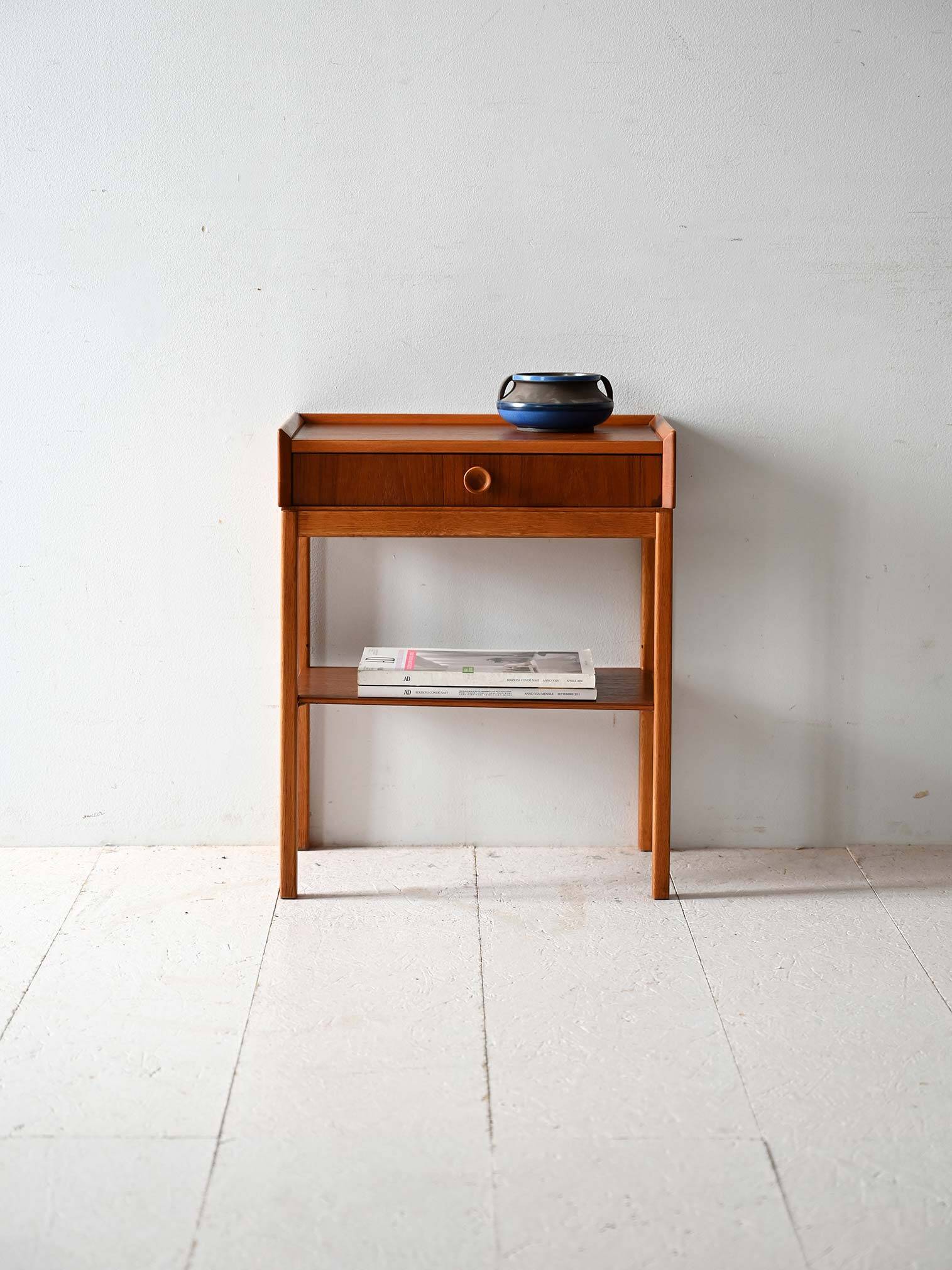 1960s Scandinavian teak and oak nightstand