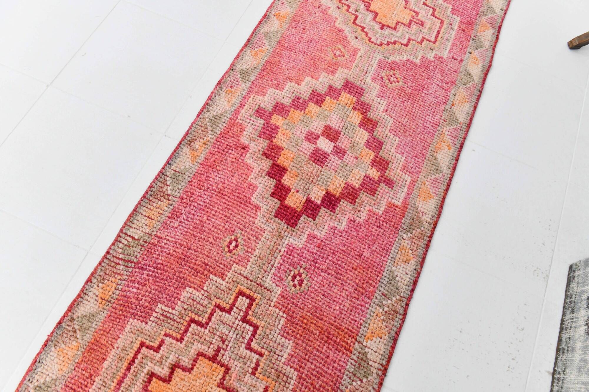 3x9 soft pastel pink vintage runner rug, 81x292cm sk 23329 free shipping