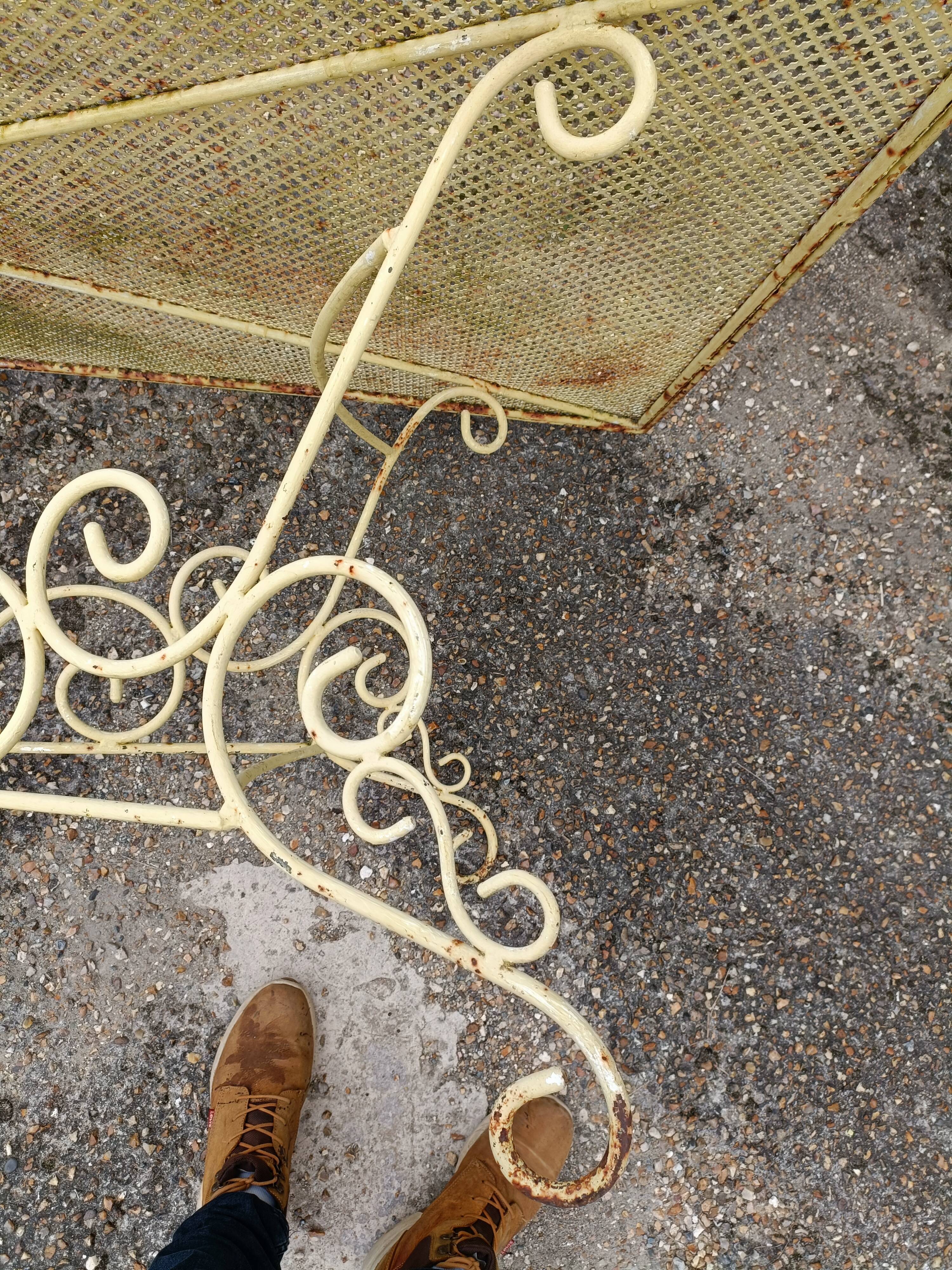 Wrought iron garden table full old garden furniture
