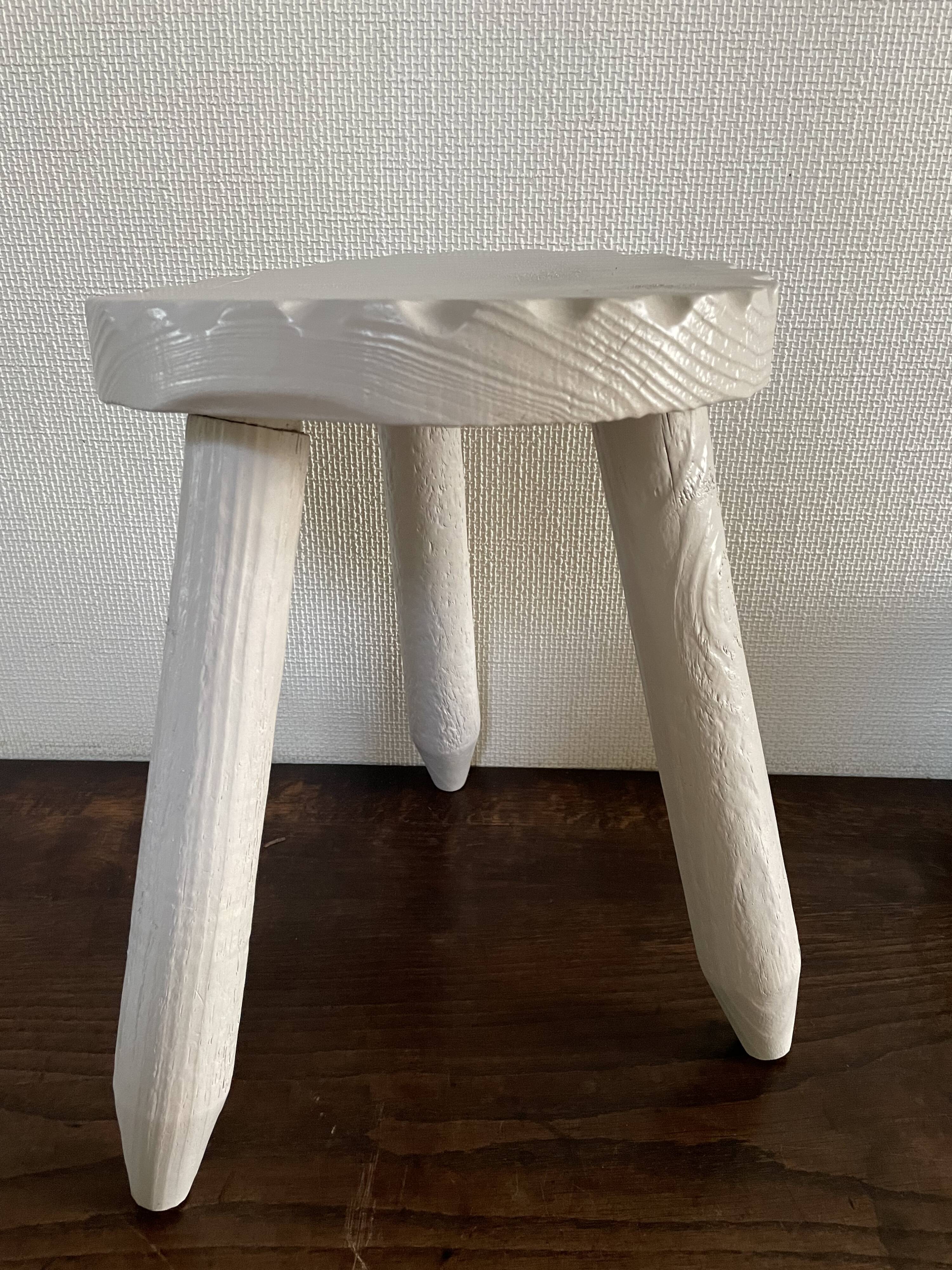 Painted brutalist stool