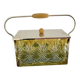 Amber cut crystal bonbonnière, metal mount – Art Deco