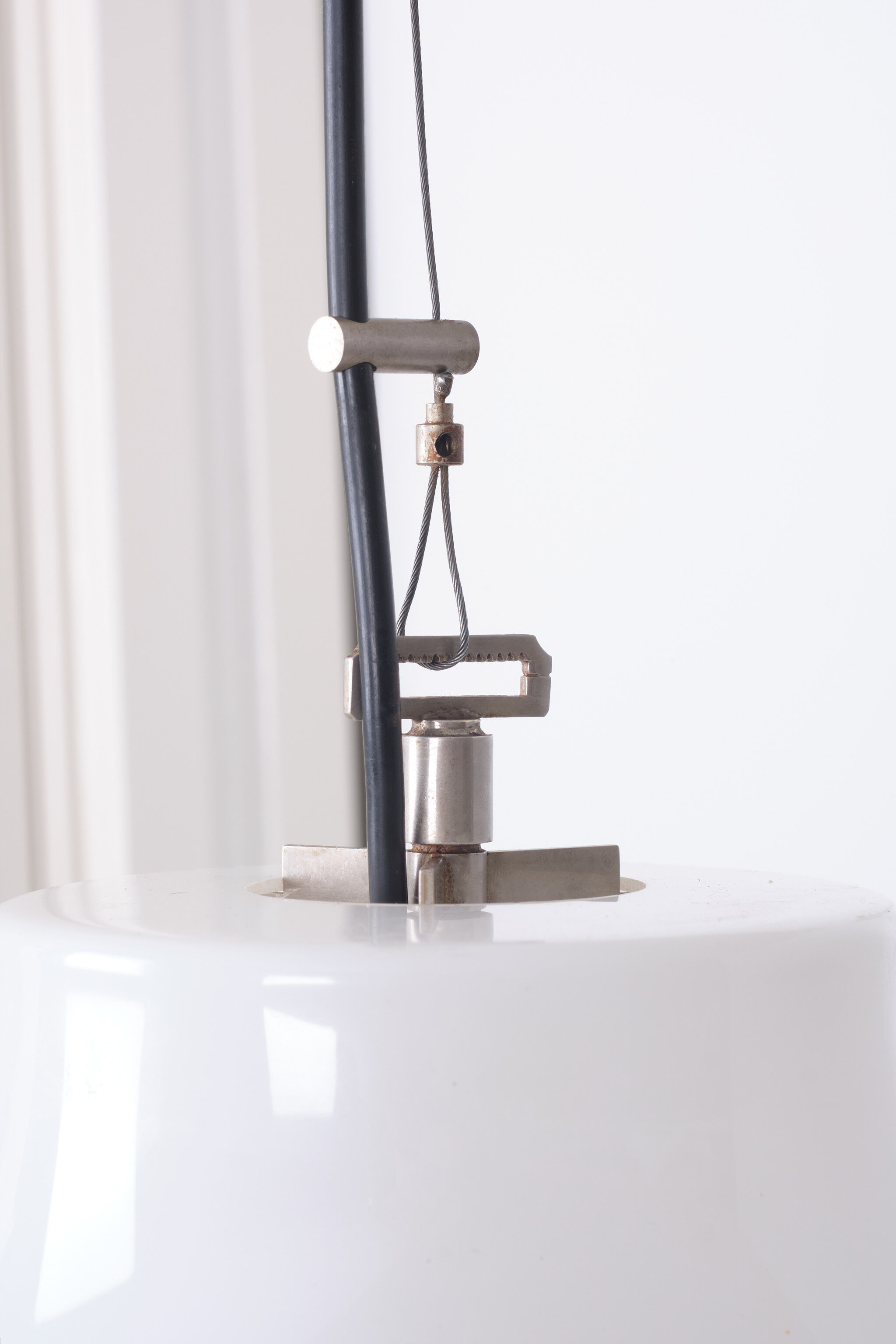 White Acrylic Ceiling Lamp Yki Nummi Style 1970s Italy