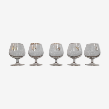 Set of 5 cognac glasses "napoleon"