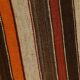 7x8 Multicolor Striped Wool Turkish Kilim Rug, 195x259 Cm