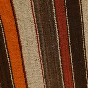 Tapis kilim turc en laine à rayures multicolores 7x8, 195x259 cm