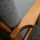 Fauteuil des années 70 en tissu gris
