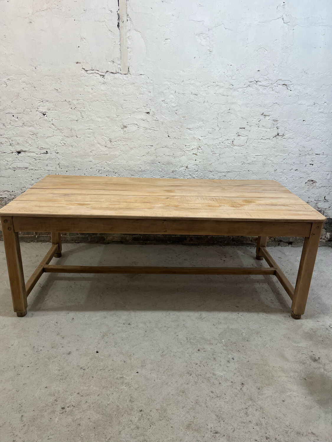 Light oak farmhouse table
