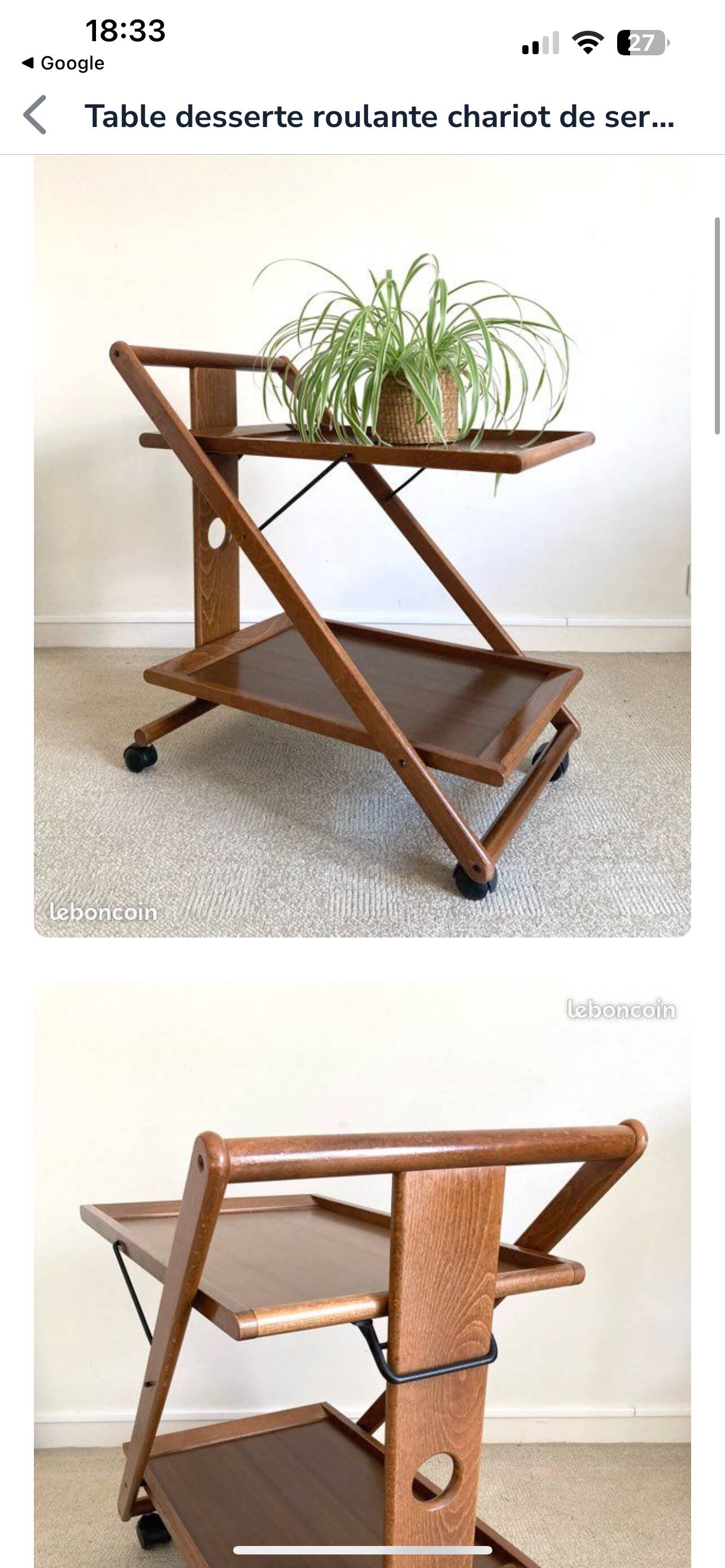 Folding rolling dessert trolley service table