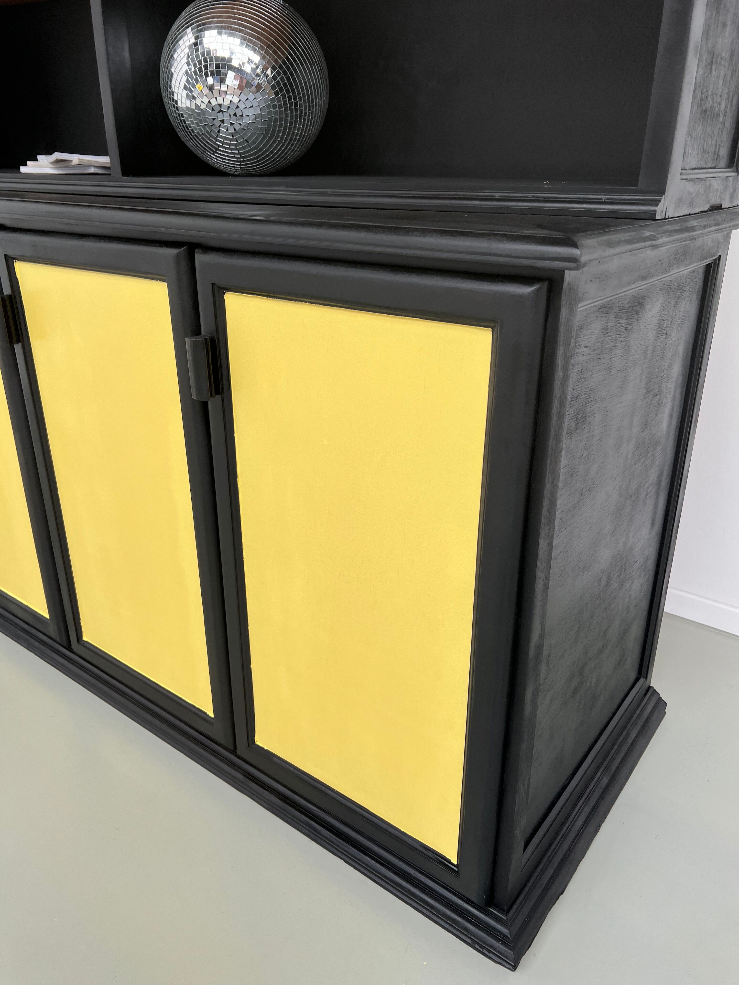 Sideboard 2 bodies, XXL format, old wooden school furniture