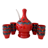 Punch bowl set with 12 cups, Wächtersbach Keramik Germany