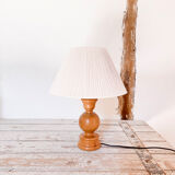 Lamp in wood and recycled cotton