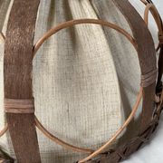 Suspension vintage en rotin et lin