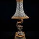 Monumental lamp with a dolphin in cast iron and lead scales - 110cm