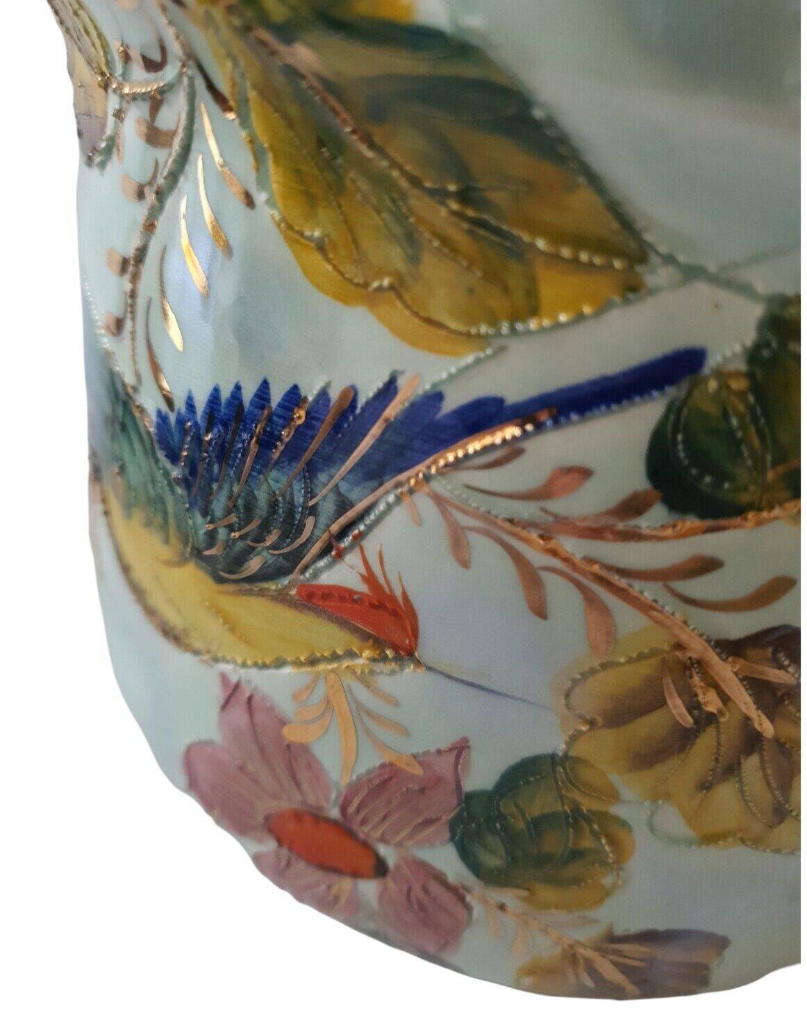 Magnificent Cache Pot Decorations Painted Bird Contour Grainy Relief Gilding Spoiler