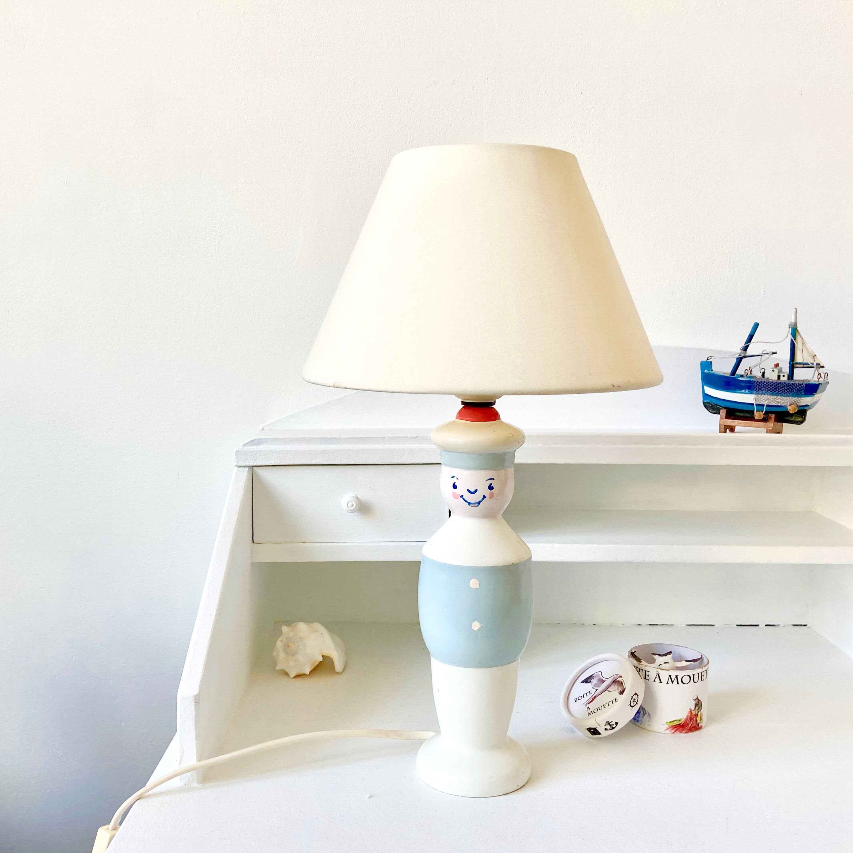 Lampe marin pied en bois