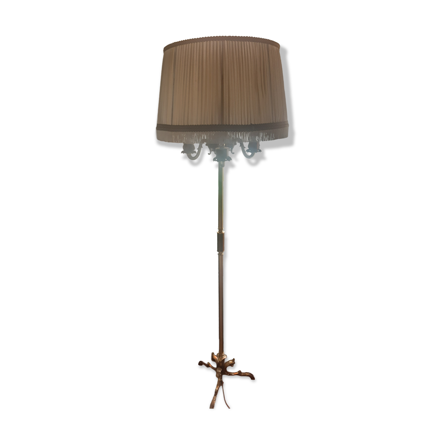 Vintage bronze lampshade floor lamp