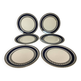 Six small sapphire plates from Villeroy & Boch