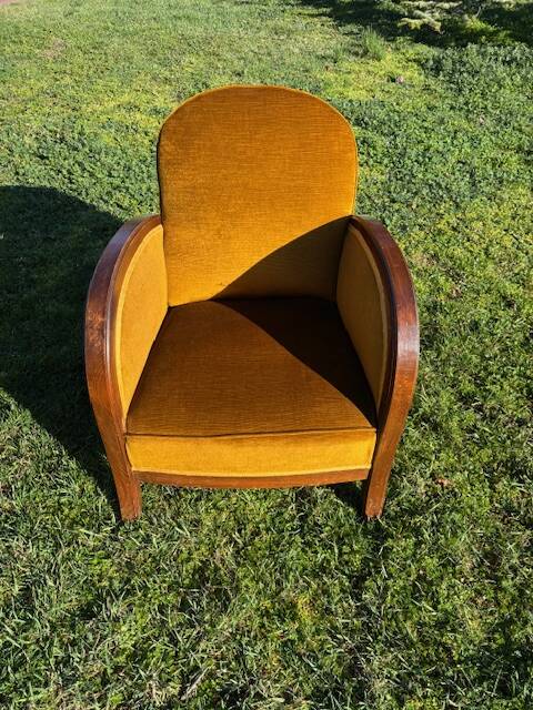Art Deco velvet armchair