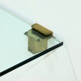 Rare Large Peter Ghyczy Brass and Glass Wall-Mounted Shelving Unit 1970s