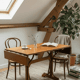 Old Thonet bistro table with drop-leaves.