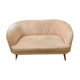 Pink velvet sofa