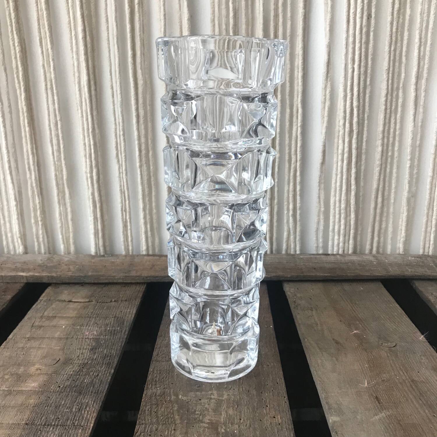 Pressed molded glass vase
