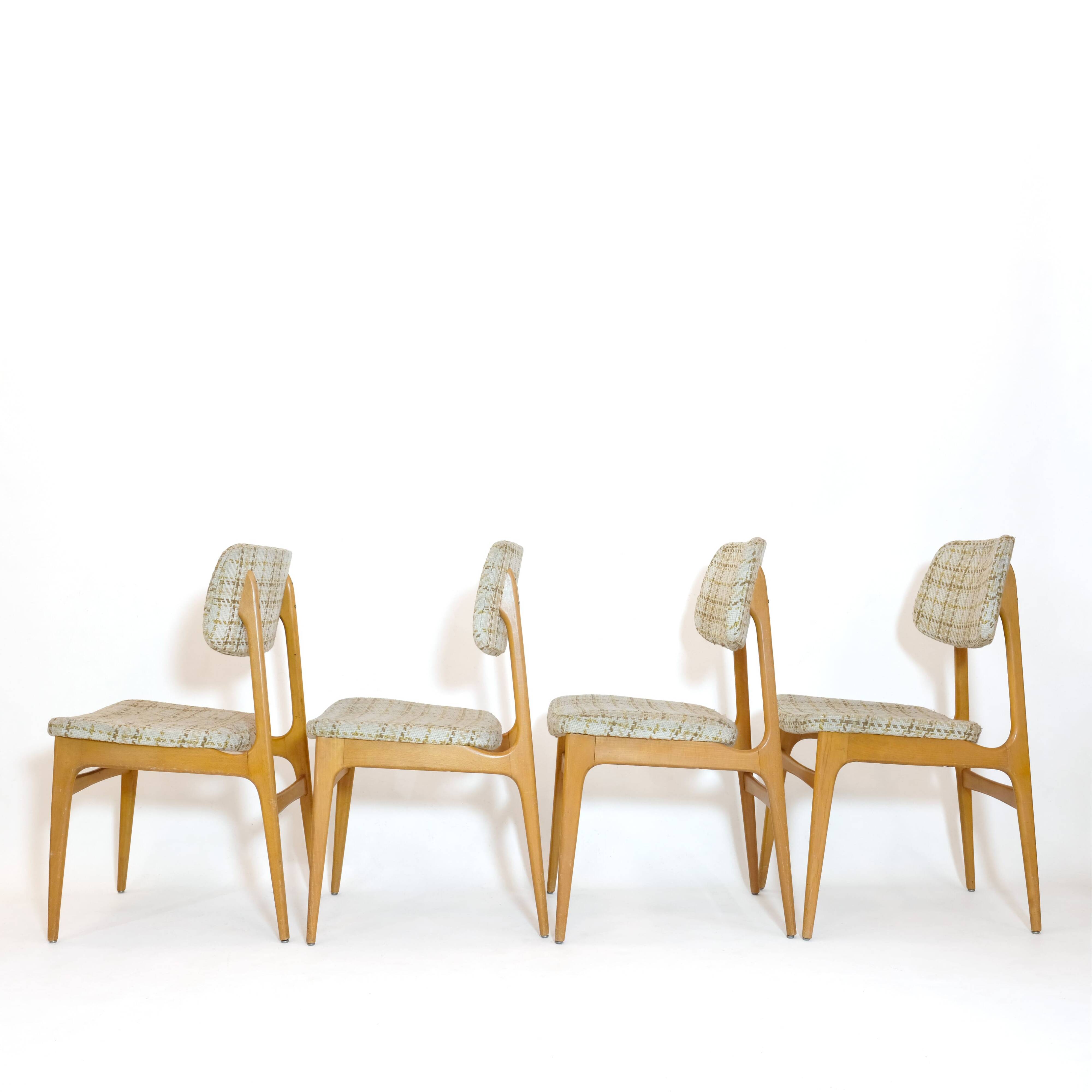 Manufrance, set of 4 chairs from the 60s.