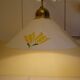 Vintage 1970s white enamelled sheet metal pendant