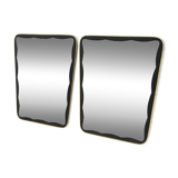 Set of 2 scandinavian metal mirrors, sweden 1960