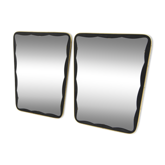 Set of 2 scandinavian metal mirrors, sweden 1960