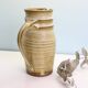 Glazed earth jug, Manziat pottery, rustic, vintage French