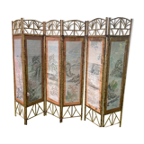 Vintage screen, bamboo and rattan, 70s